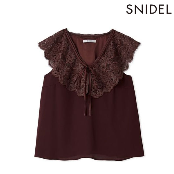 snidel エンブロイダリーレースカラーブラウス SNIDEL（スナイデル） SALE50%OFF トップス 25秋冬 エンブロイダリー