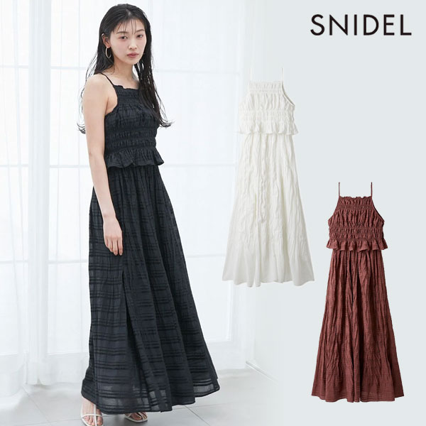 スナイデル SNIDEL ワンピース 25春夏 アメスリプリーツドッキングワンピース 7月...