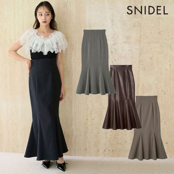 【新作10%OFF】【即納】 スナイデル SNIDEL ボトムス 25秋冬 ハイウエストマーメイドスカート ロング丈 ハイウエスト swfs254127のサムネイル