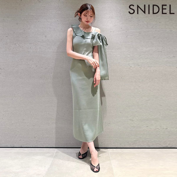 ♡ワイドリブニットワンピース／スナイデル スナイデル SNIDEL ワイドリブミニニットワンピース （PNK） -靴