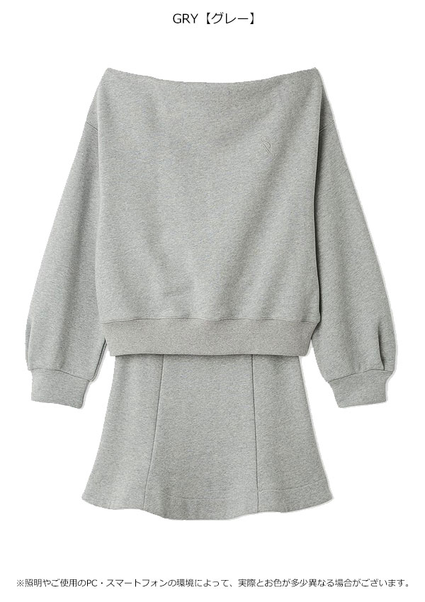【スプリングセール50%OFF】【即納】 スナイデル SNIDEL セットアップ Sustainableオフショルスウェットミニセット 長袖 ミニ丈 スカート swco255082