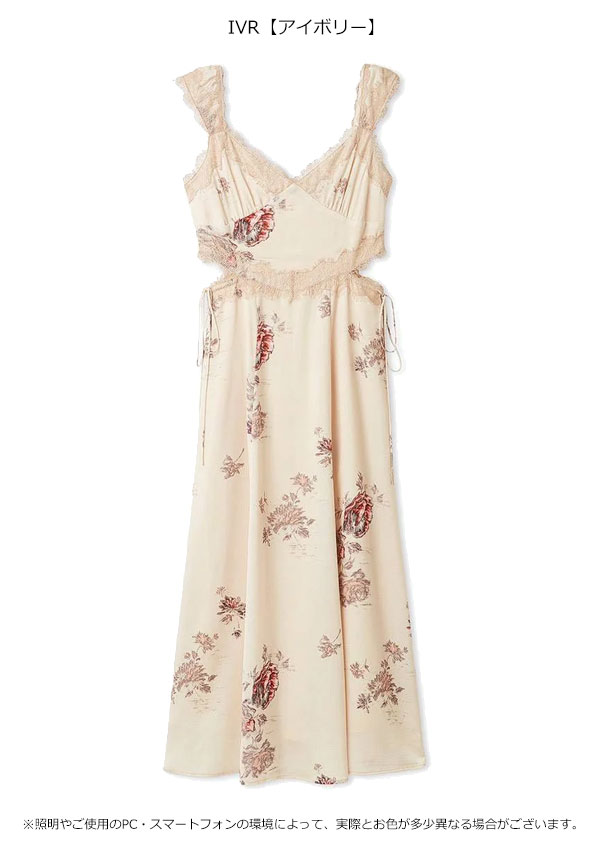 【再生産決定！】 スナイデル SNIDEL ワンピース 26春夏 レーストリムプリントキャミワンピース 一部5月中旬～下旬予約 マキシ丈 キャミソール フレア レース swfo261147