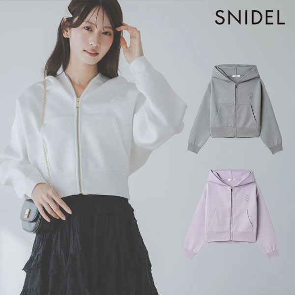 樂天商城 - 【SALE10%OFF】【即納】スナイデル SNIDEL トップス 26春夏 ショートニットパーカー ミニ丈 長袖 フルジップ swnt261078