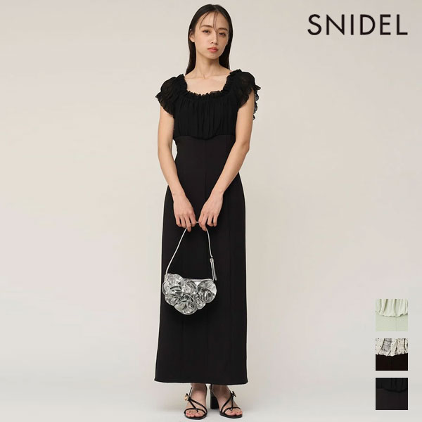 樂天商城 - 【即納】スナイデル SNIDEL ワンピース 26春夏 シアーギャザードッキングワンピース ノースリーブ ロング丈 swfo261144