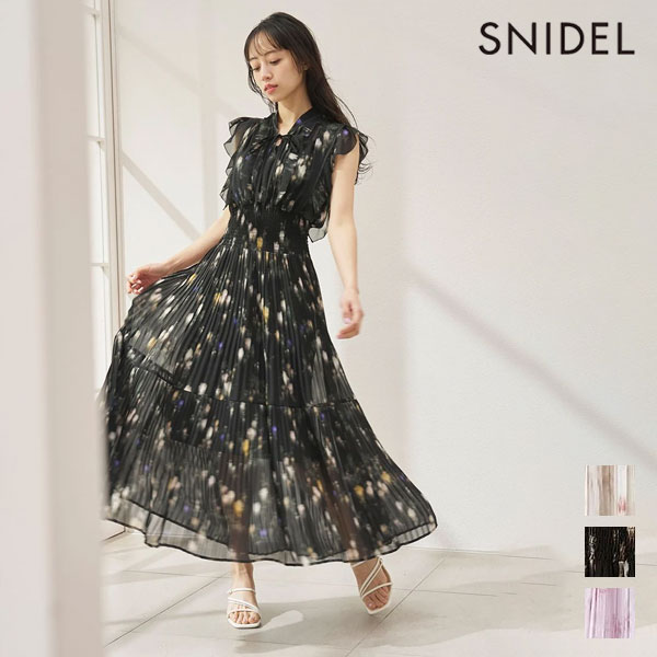 樂天商城 - スナイデル SNIDEL ワンピース 26春夏 Sustainableフリルプリーツワンピース 4月下旬～5月中旬予約 ノースリーブ ロング丈 フレア swfo262045