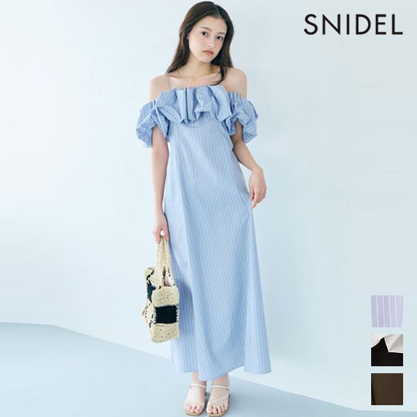 スナイデル SNIDEL ワンピース 26春夏 バルーンスリーブAラインワンピース マキシ丈 キャミソール swfo262048