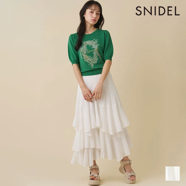 Rakuten - 【新作10%OFF】【即納】 スナイデル SNIDEL ボトムス 26春夏 ボリュームティアードスカート マキシ丈 フレア swfs262128