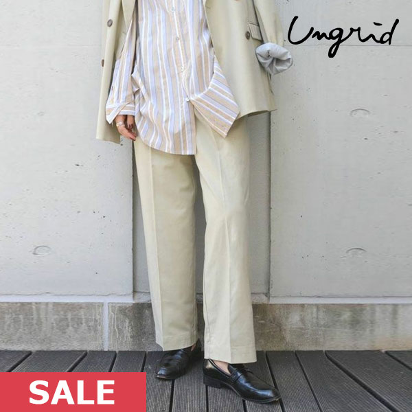 【SPRING SALE50%OFF】 【即納】 アングリッド ungrid センタープレスルーズパンツ ボトムス スラックス ハイウエスト カジュアル 1123..