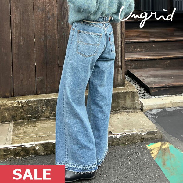 【SPRING SALE50%OFF】 【即納】 アングリッド ungrid 23winter ウエストデザインルーズデニム ボトムス ロング丈 デニム 112412460101..