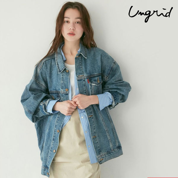 アングリッド ungrid アウター 24秋冬 ビッグシルエットデニムジャケット 8月下旬～9月中旬予約 ジャケット デニム ミドル丈 112440240701