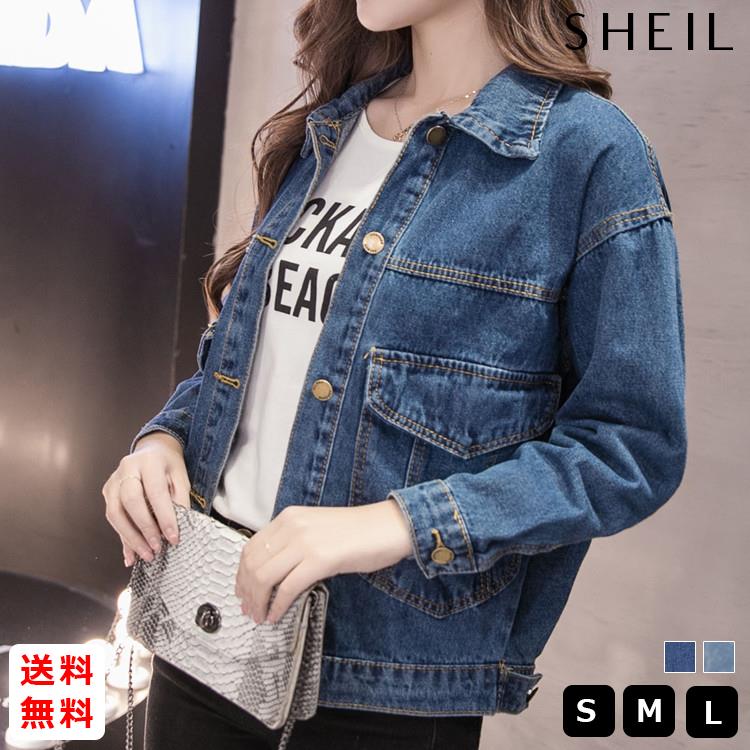 デニムジャケット レディース アウター ドルマンスリーブ Gジャン ゆったりジャケット アウター 大人 上品 体型カバー 人気 トレンド あす楽 韓国ファッションのサムネイル