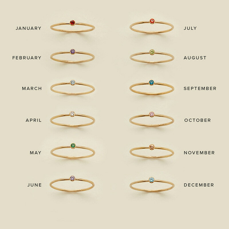 【2時間限定！ 40%OFFクーポン！】 リング 指輪 レディース アレルギー つけっぱなし 1粒ダイヤ 細見 華奢 レディース 11号 14号 誕生石 重ね付け ゴールド 大人 上品 キレイめ カジュアル 可愛い 人気 トレンド ギフト プレゼント 30代 40代