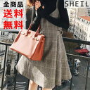本日最終★クーポン5%OFF【全品 送料無料】ワンピース 膝丈 レディース グレンチェック キャミソール ワンピ フレア Aライン ダブルストラップ ウエストベルト S M L フレアワンピ 大人 上品 きれいめ 可愛い ミニ丈 レイヤード 綿 コットン 秋冬