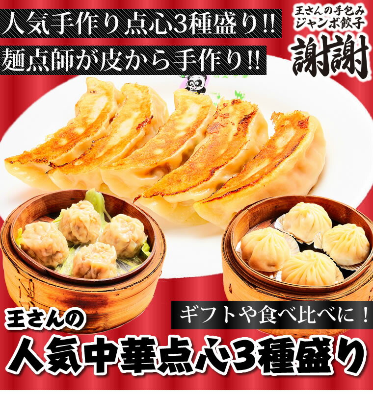 ≪本州限定送料無料≫中華点心3種盛り(手包みジャンボ餃子30個+手包み小籠包20個+手包み焼売20個)【点心 セット】【楽ギフ_のし】