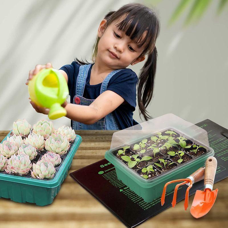 園芸発芽マット+育苗ポットセット 育苗器 ヒーターマット植物加熱用 育苗トレイ 園...