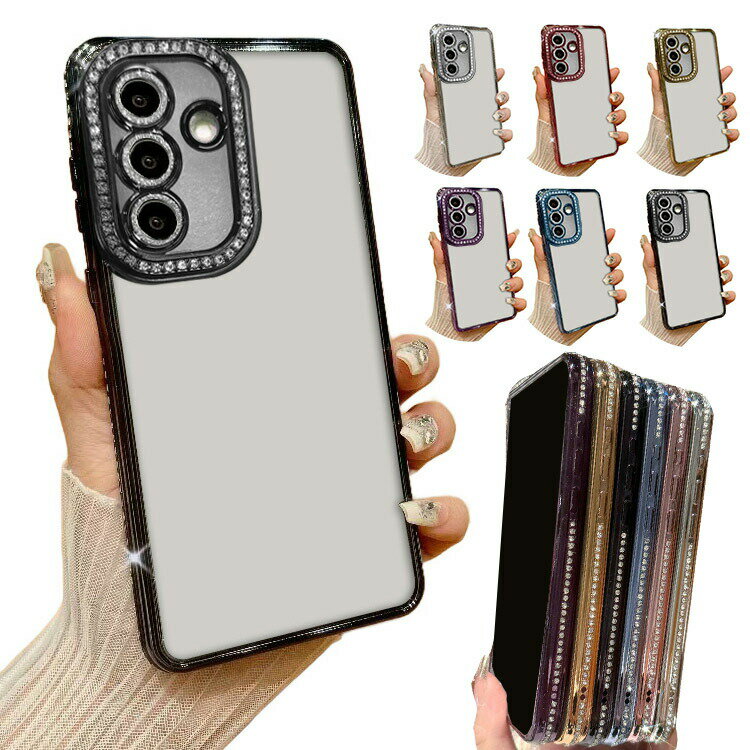 Rakuten - Galaxy A36 5G クリアケース カメラ保護あり カバー ラインストーン メッキ クリア 透明 TPU ソフトケース きらきら かわいい 可愛い お洒落 エレガント Samsung サムスン ギャラクシー A36 5G おすすめ