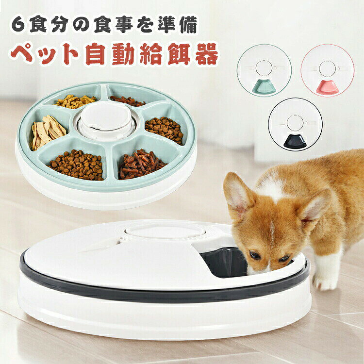 自動給餌器 猫 犬 タイマー 自動餌やり機 水洗い可能 音楽再生 自動えさやり器 コードレス ペット 健康管理 ごはん 6食分 えさ 食事 ペットフィーダー 自動 ドッグフード キャットフード ウェットフード 餌やり機 自動 一人暮らし
