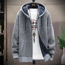 ニットジャケット メンズ カーディガン ニット ニットカーディガン ジャケット 無地 大きいサイズ ジップジャケット 厚手 裏ボア 秋冬 アウター ジップアップ...