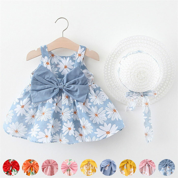 女の子 ワンピース ベビー服 赤ちゃん 夏 夏服 ワンピ キャミソールワンピース ノースリーブ リボン 帽子付き 蝶結び 花柄ワンピース 花柄 総柄 チェック柄 袖なし 子供服 キッズ 幼児 おしゃれ かわいい カジュアル 誕生日 出産祝い ギフト 子供の日 七五三 普段着 部屋着