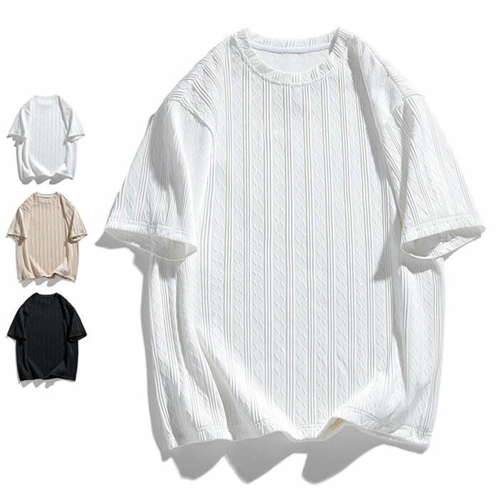 tシャツ メンズ 半袖Tシャツ 夏 夏服 Tシャツ 半袖 クルーネック ストライプ柄 トップス プルオーバー 大きいサイズ 薄手 涼しい 快適 無地 柔らかい シンプル ゆったり おしゃれ メンズファッション 体型カバー 通気性 カジュアル ファッション お出かけ 学生 普段着