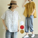 水玉シャツ レディース 半袖シャツ tシャツ 夏 夏服 トッド柄 水玉 総柄 開襟シャツ 開襟 Tシャツ トップス 薄手 涼しい ゆったり 柔らかい 大人可愛い...