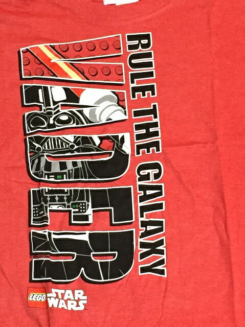 ☆USA直輸入品 LEGO スターウォーズ BOYS Tシャツ Lサイズ 14/16 ダース・ベイダー RULE THE GALAXY 赤 レゴ × STAR WARS キッズ用 半袖Tシャツ 綿ポリ混【送料無料】☆