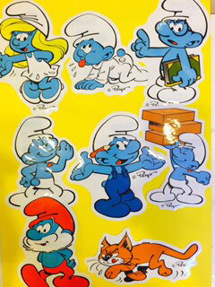 ☆USA直輸入品　スマーフジャンボステッカー8枚セット【送料無料】☆