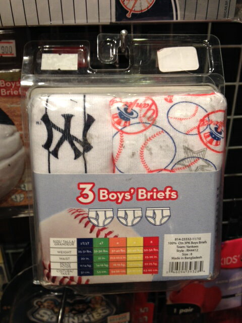 ☆USA直輸入品　MLBニューヨークヤンキース BOY'Sブリーフセット3枚入り【在庫処分...