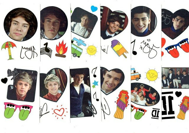 ☆USA直輸入品　1Dワンダイレクションタトゥステッカー12枚セット【送料無料】☆