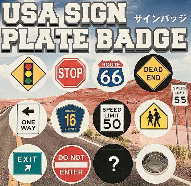 ☆USA サインプレート缶バッチ☆