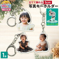 写真 5cm キーホルダー1個 うちの子最高 写真キーホルダー 立てられる アクリルキ...