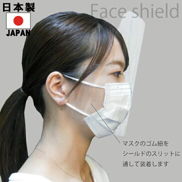 フェイスシールド日本製個包装マスク50枚無料サービス即納大人用50枚入り日本製高透明PC使用目立たない高品質フェイスガードマスクで装着メガネOK感染防止感染予防