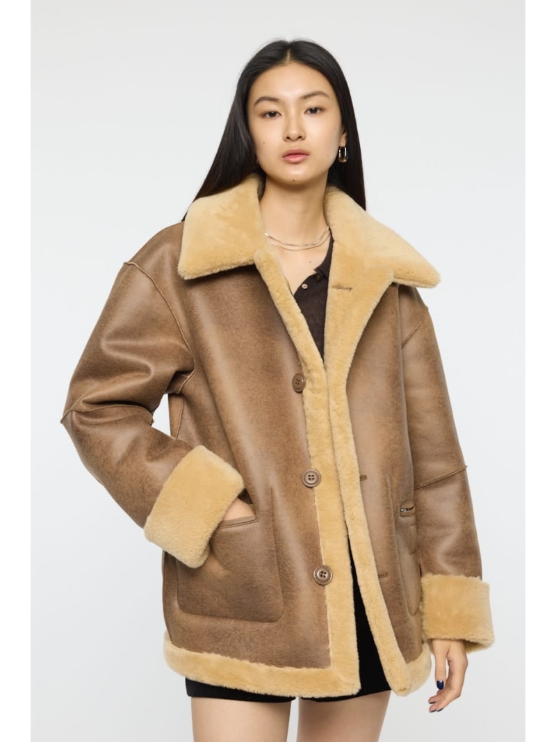 SHEARLING OVER MIDDLE ジャケット MOUSSY マウジー ジャケット・アウター その他のジャケット・アウター ブラウン