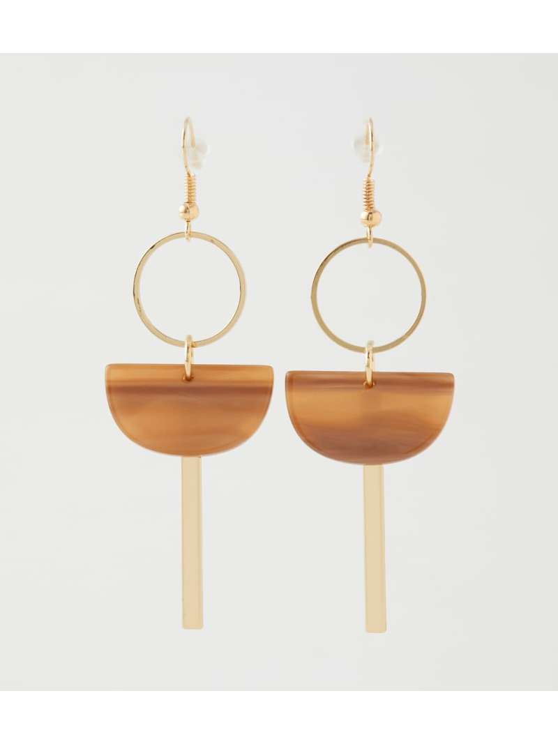 【SALE／70%OFF】MARBLE METAL BAR HOOK EARRINGS AZUL BY MOUSSY アズールバイマウジー アクセサリー・腕時計 その他のアクセサリー・腕時計 ブラウン グレー【RBA_E】[Rakuten Fashion]