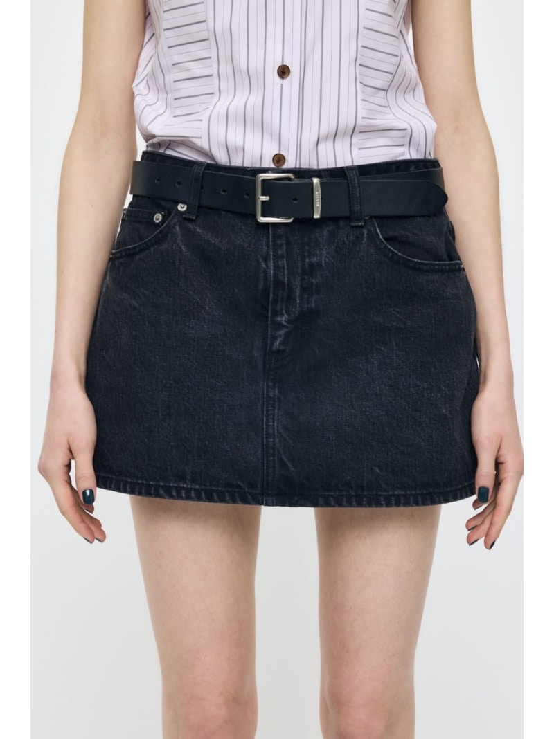 Nylon, Rayon, Polyester - LOW SLUNG MINI スコート MOUSSY マウジー パンツ ジーンズ・デニムパンツ ブラック【送料無料】[Rakuten Fashion]