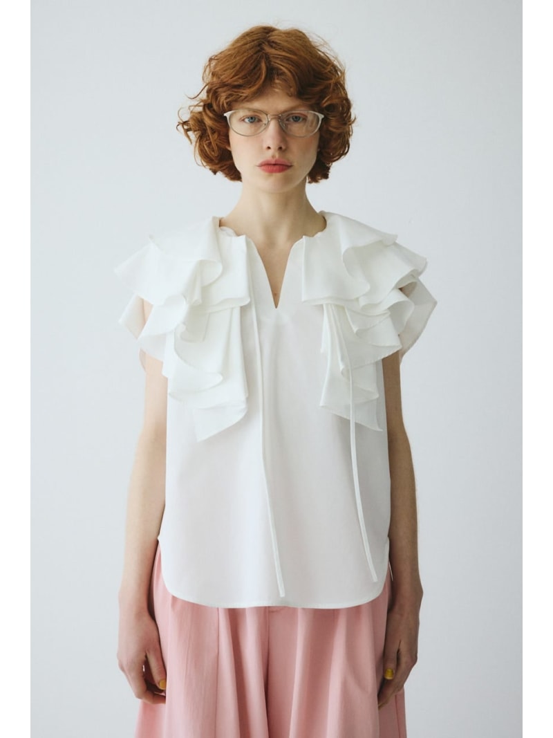 Other - 【ポイントアップ+4%対象商品】Ruffled blouse HeRIN.CYE ヘリンドットサイ トップス シャツ・ブラウス ブラック ホワイト【送料無料】[Rakuten Fashion]