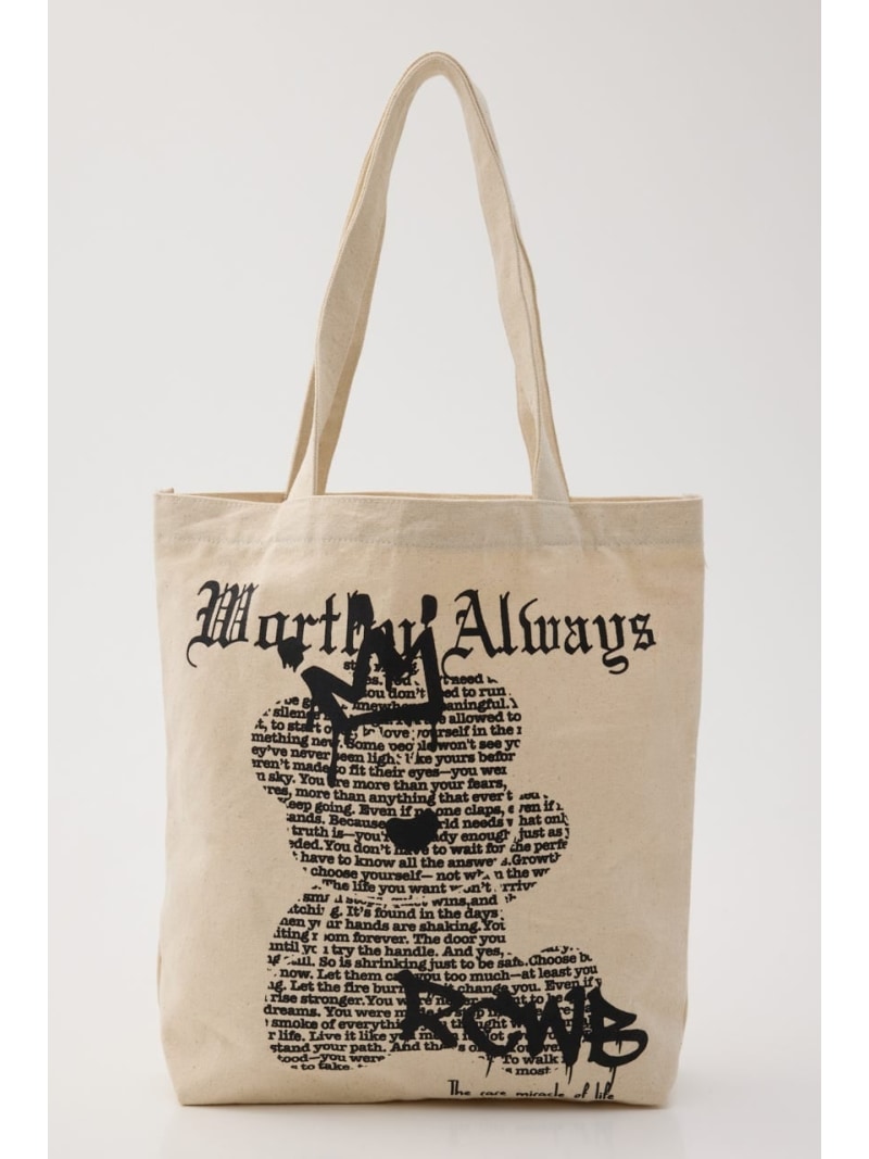 ＜WEB先行アイテム＞【UNISEX】Font Bear TOTE RODEO CROWNS WIDE BOWL ロデオクラウンズワイドボウル バッグ その他のバッグ ブラック ホワイト[Rakuten Fashion]