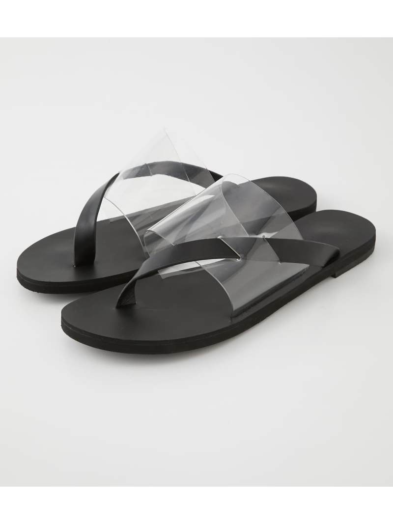 【SALE／50%OFF】ASYMMETRY CLEAR FLAT SANDALS AZUL BY MOUSSY アズールバイマウジー シューズ・靴 サンダル ブラック ホワイト【RBA_E】[Rakuten Fashion]