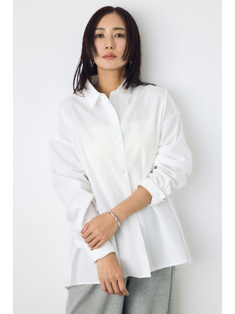 レギュラーカラーオーバーシルエットシャツ AZUL BY MOUSSY アズールバイマウジー トップス シャツ・ブラウス ネイビー ホワイト【送料無料】[Rakuten Fashion]