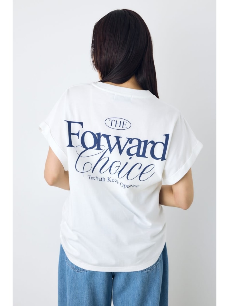 樂天商城 - バックプリントTシャツ AZUL BY MOUSSY アズールバイマウジー トップス カットソー・Tシャツ グレー ホワイト[Rakuten Fashion]