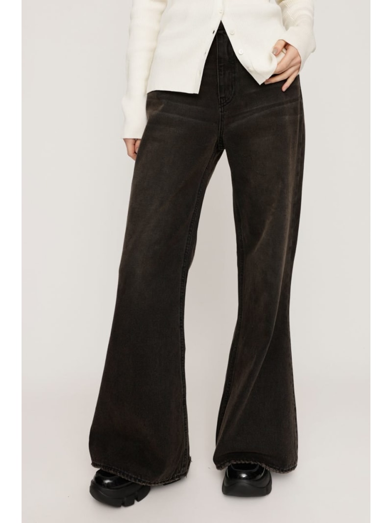 Rakuten - 【SALE／50%OFF】L/W WIDE FLARE パンツ SLY スライ パンツ ジーンズ・デニムパンツ ブラック【RBA_E】【送料無料】[Rakuten Fashion]