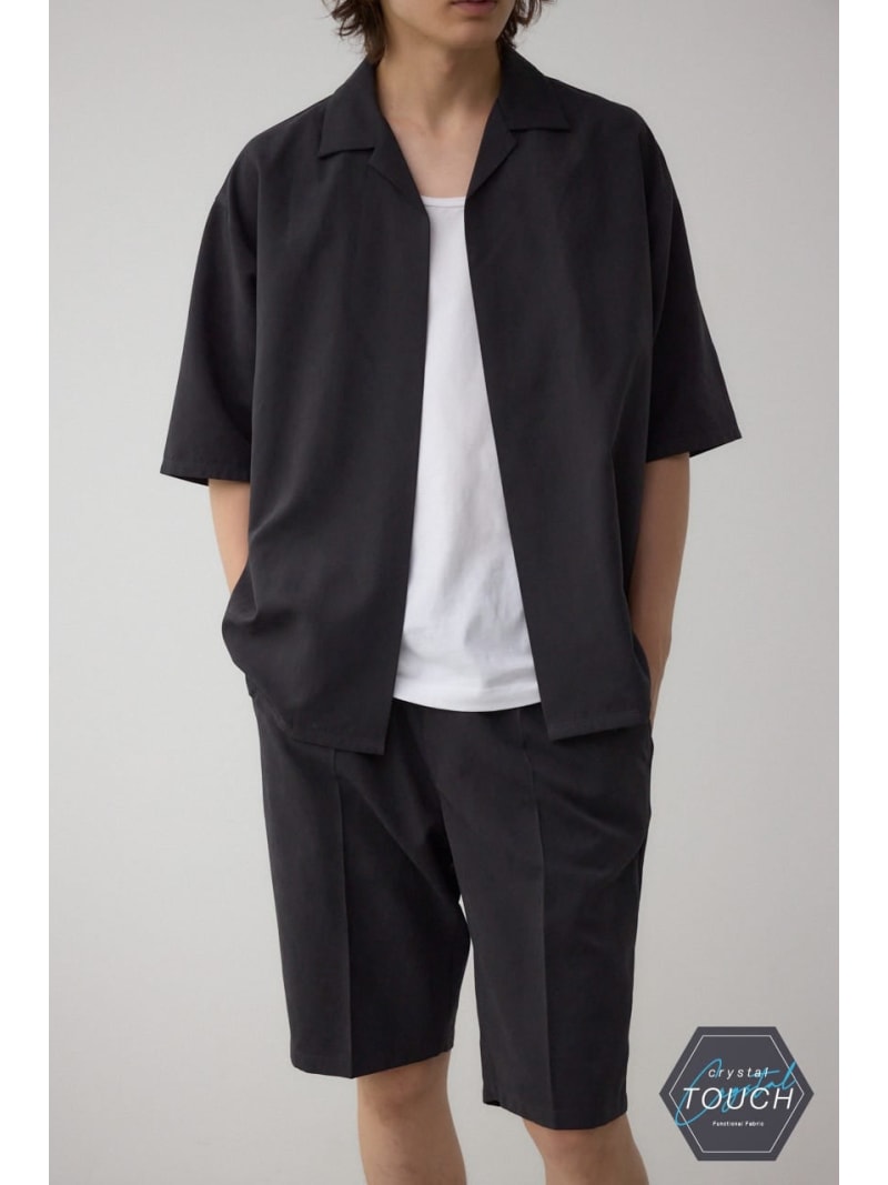 Rakuten - 【接触冷感】C/Tフェイクスウェードショートパンツセットアップ AZUL BY MOUSSY アズールバイマウジー トップス シャツ・ブラウス グレー ブラック【送料無料】[Rakuten Fashion]