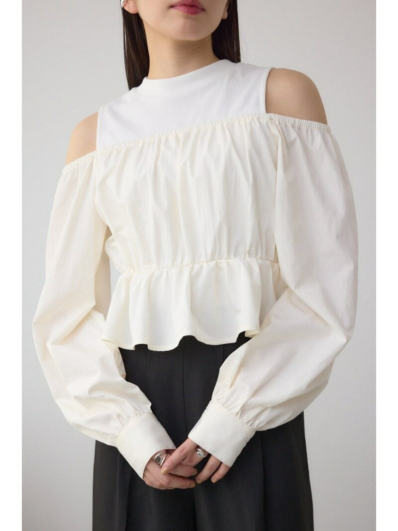 Rakuten - 【SALE／50%OFF】オフショルレイヤードブラウス AZUL BY MOUSSY アズールバイマウジー トップス シャツ・ブラウス ブラック グレー【RBA_E】[Rakuten Fashion]