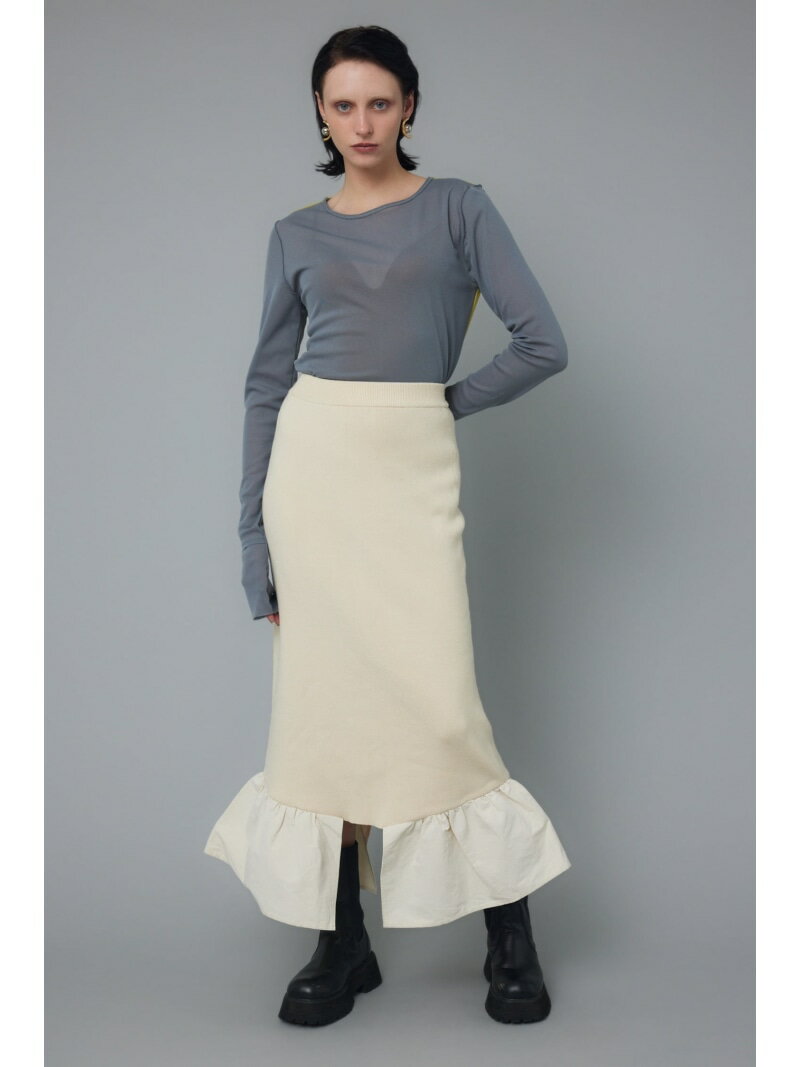 Knit frill skirt HeRIN.CYE whbgTC XJ[g OE}LVXJ[g zCg ubNyz[Rakuten Fashion]