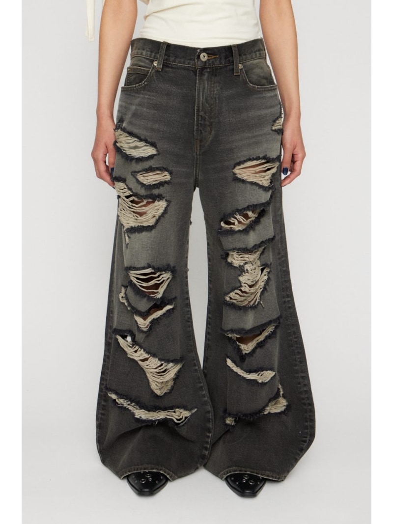 Rakuten - MANY CRASH LOOSEY デニム LAGUA GEM ラグア ジェム パンツ ジーンズ・デニムパンツ ブラック【送料無料】[Rakuten Fashion]