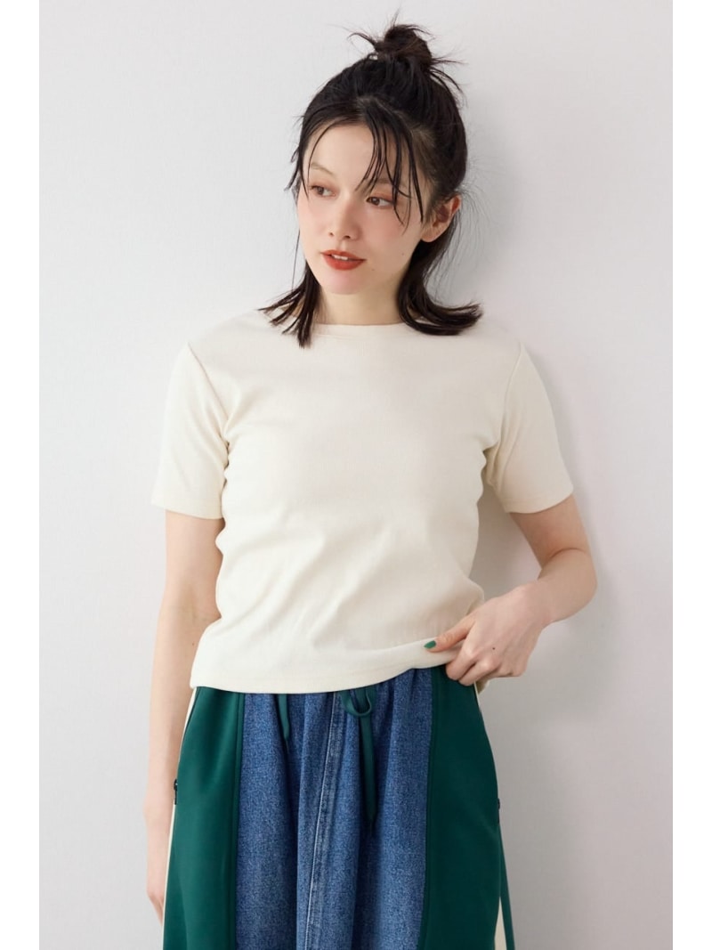 Rakuten - ピグメント2wayリブTシャツ RODEO CROWNS WIDE BOWL ロデオクラウンズワイドボウル トップス カットソー・Tシャツ ブラック レッド【送料無料】[Rakuten Fashion]