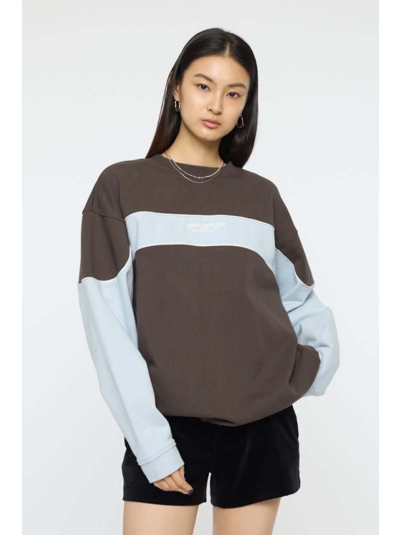 BLOCK PANEL SWEAT シャツ MOUSSY マウジー トップス スウェット・トレーナー グレー ネイビー ブラック【送料無料】[Rakuten Fashion]