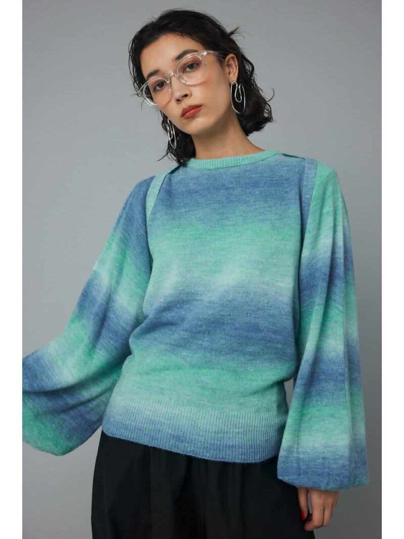 【SALE／50%OFF】Many way gradation tops HeRIN.CYE ヘリンドットサイ トップス ニット ブルー オレンジ グレー【RBA_E】【送料無料】[Rakuten Fashion]