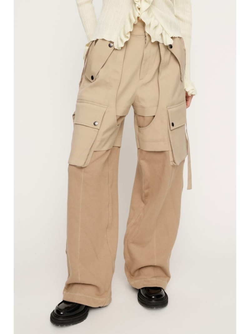 【SALE／20%OFF】KNIT DOCKING CARGO パンツ SLY スライ パンツ その他のパンツ ベージュ グレー【RBA_E】【送料無料】[Rakuten Fashion]