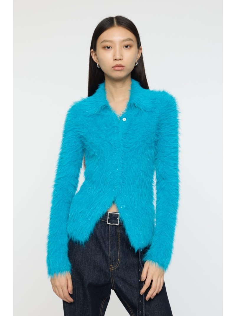 樂天商城 - 【SALE／50%OFF】FEATHER LIKE KNIT シャツ MOUSSY マウジー トップス ニット ネイビー ベージュ【RBA_E】【送料無料】[Rakuten Fashion]